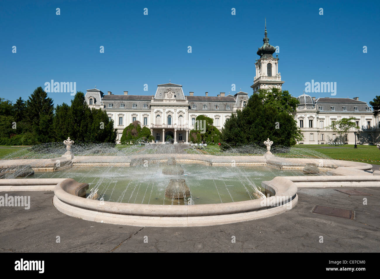 Baroque castle with fountains, Festetics kasteely, Keszthely, Hungary ...
