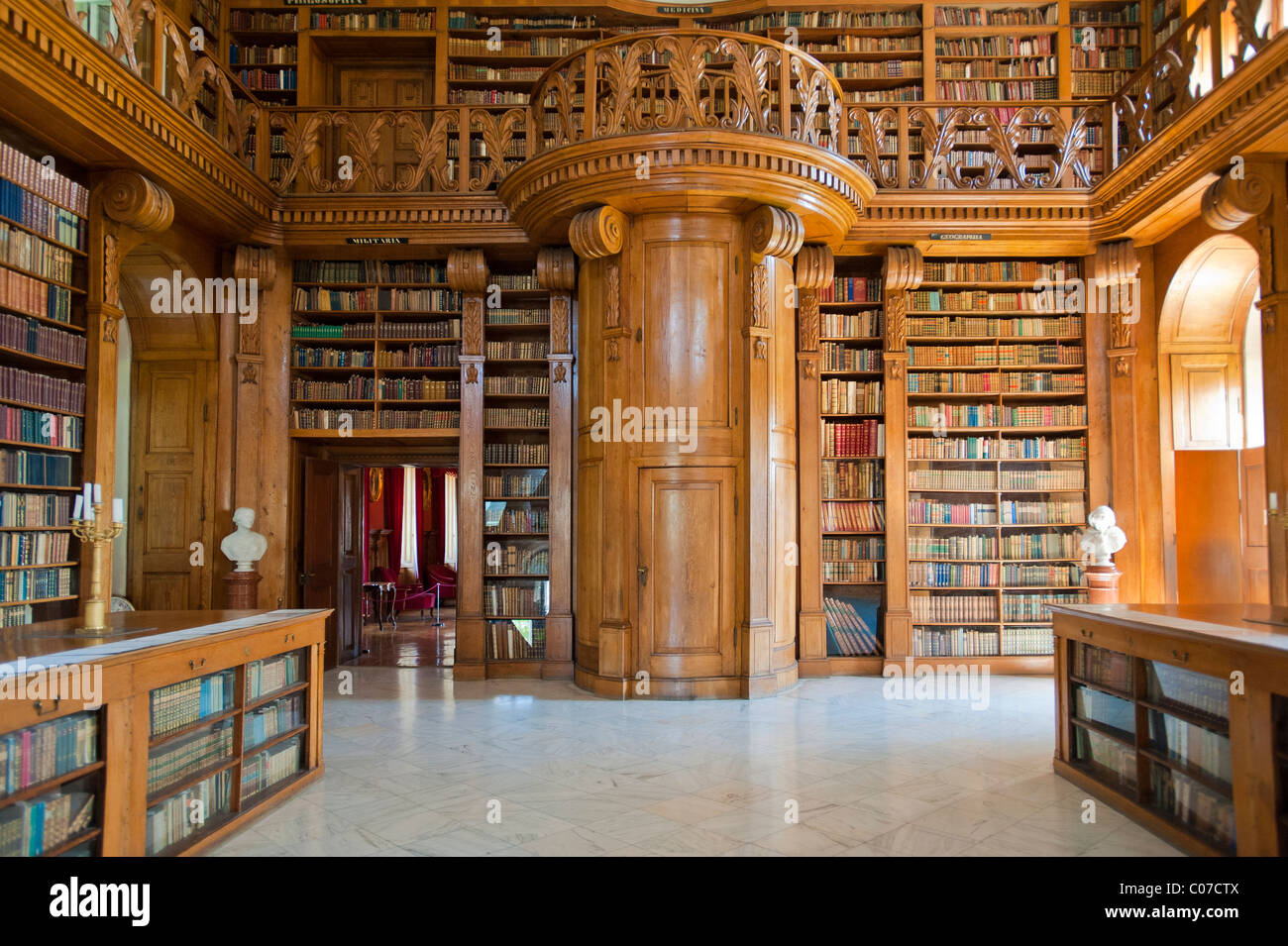 Helikon Library, interior, Baroque castle, Festetics kasteely, Keszthely, Hungary, Europe Stock Photo