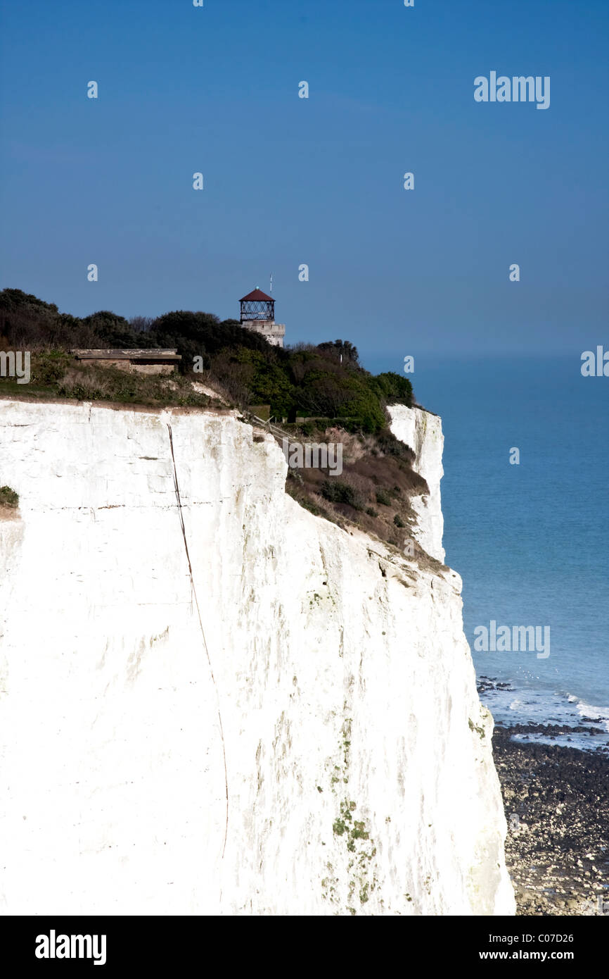 Coastal views of the White Cliffs of Dover on National Trust land with spectacular, hair raising