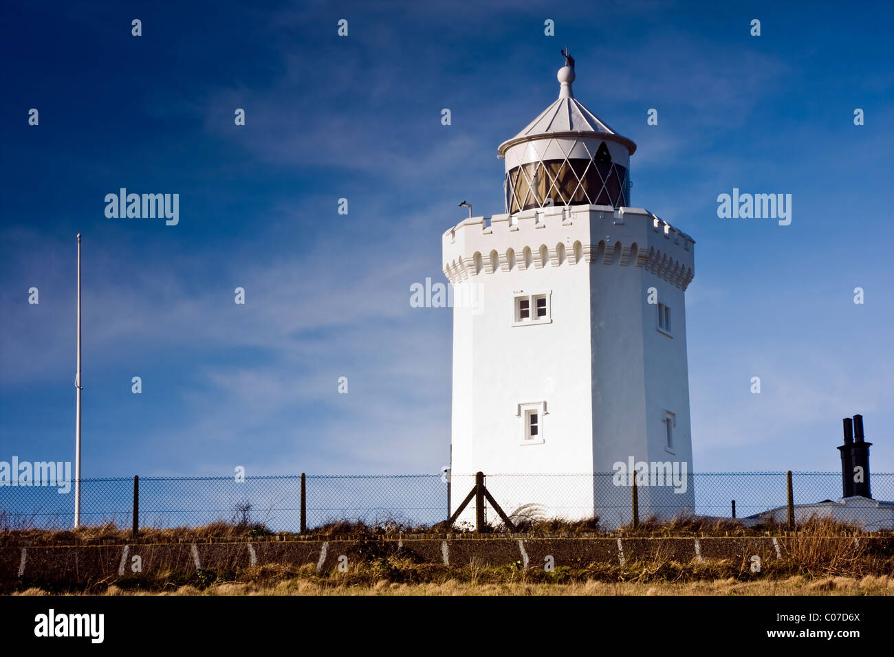 South Foreland Lighthouse, a National trust property on the Cliff tops of Dover, Kent Stock Photo