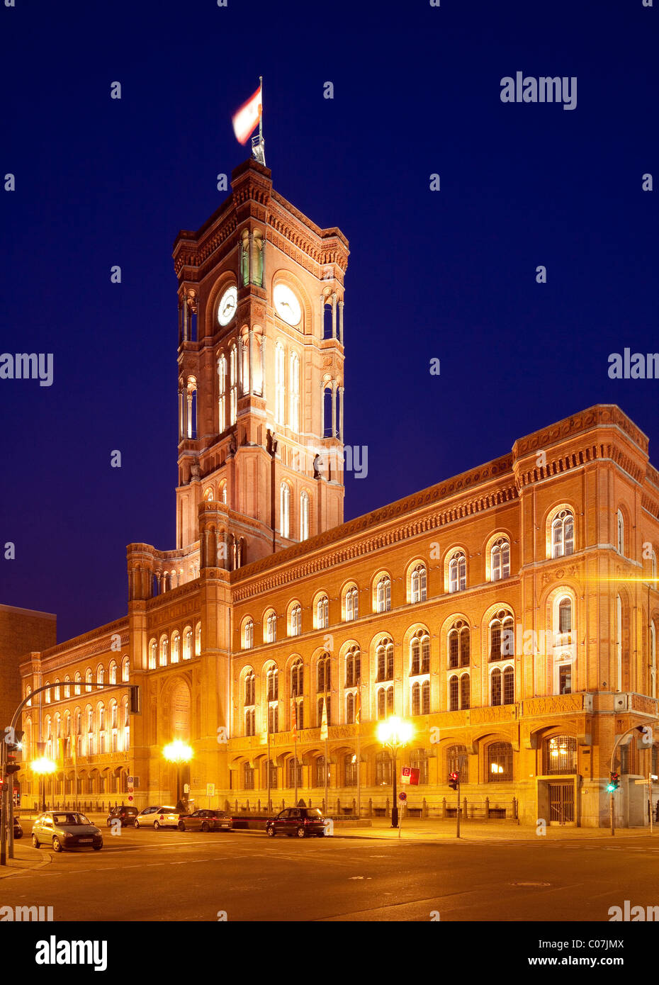 Rotes Rathaus, red town hall, Berlin-Mitte, Berlin, Germany, Europe Stock Photo