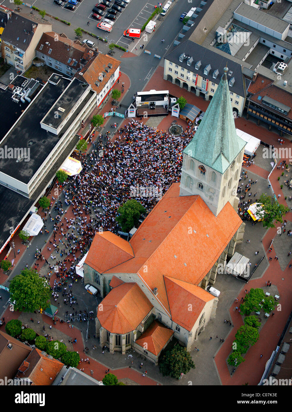 Aerial picture, public screening, Football World Cup 2010, the match Germany vs Australia 40