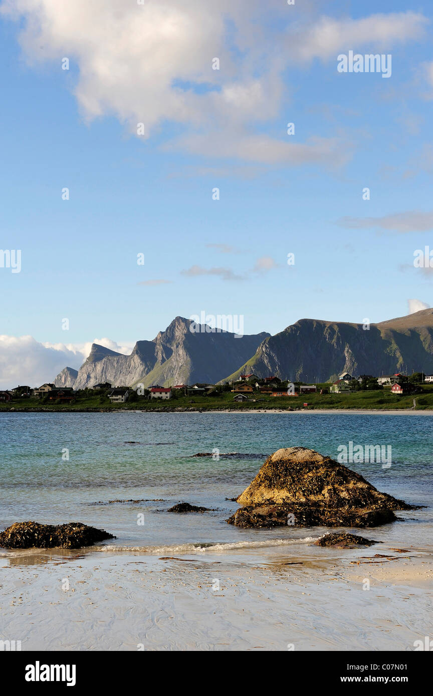 On the beach, Lofoten, Northern Norway, Norway, Scandinavia, Europe Stock Photo