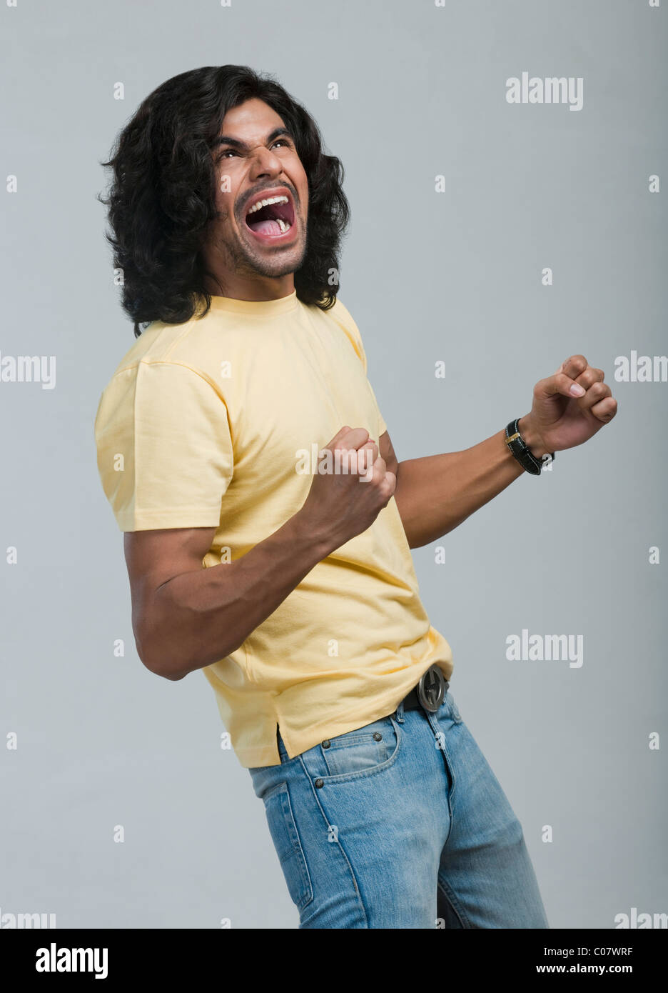 Man cheering hi-res stock photography and images - Alamy