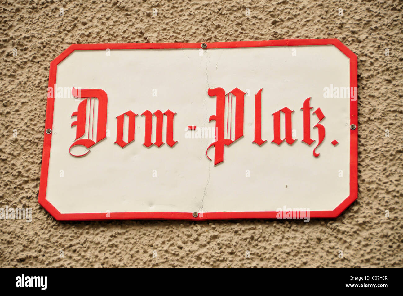 Sign, DomPlatz, German for Cathedral Square in the historic town