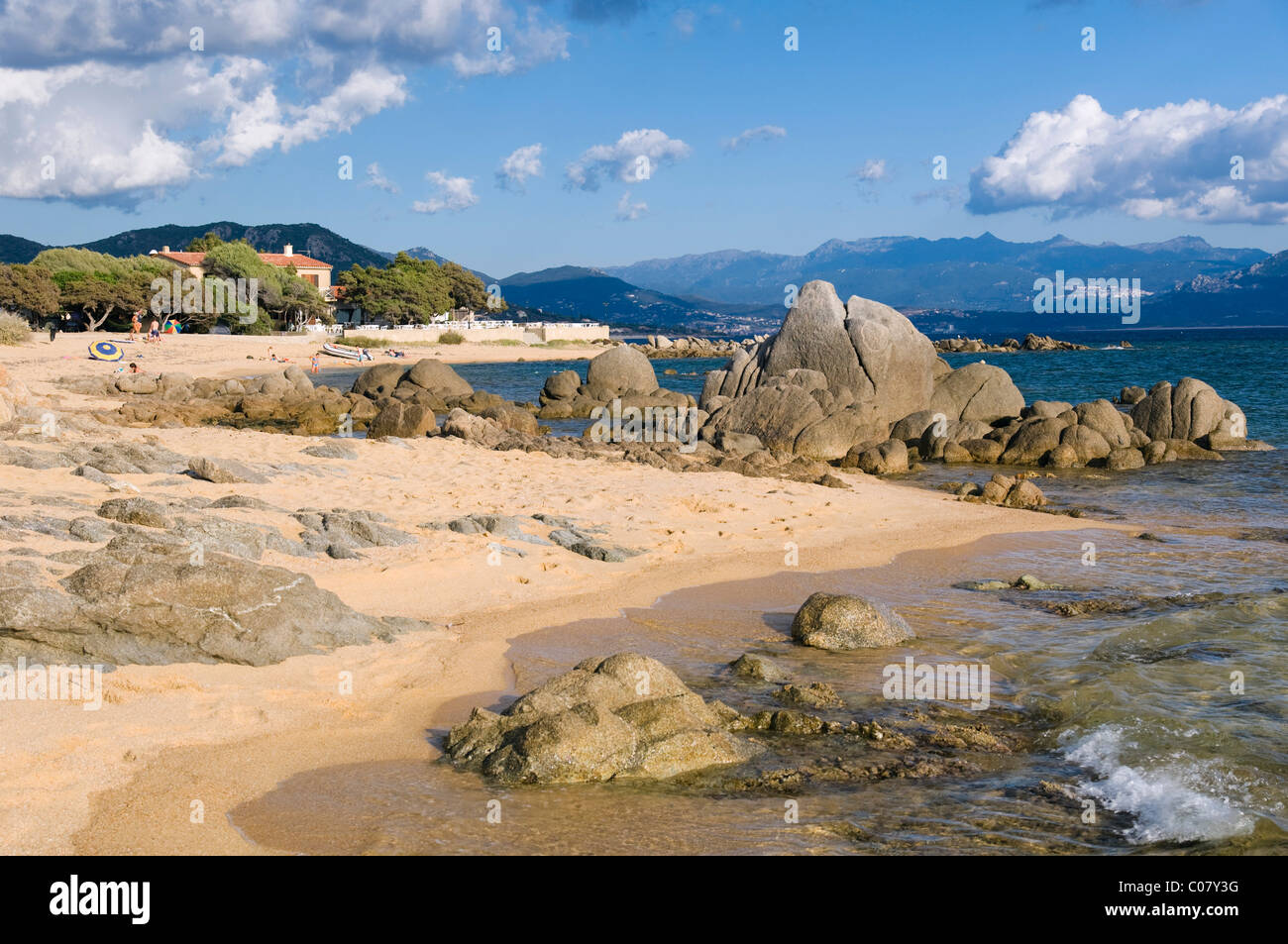 Beach, coast, Porto Pollo, Corsica, France, Europe Stock Photo