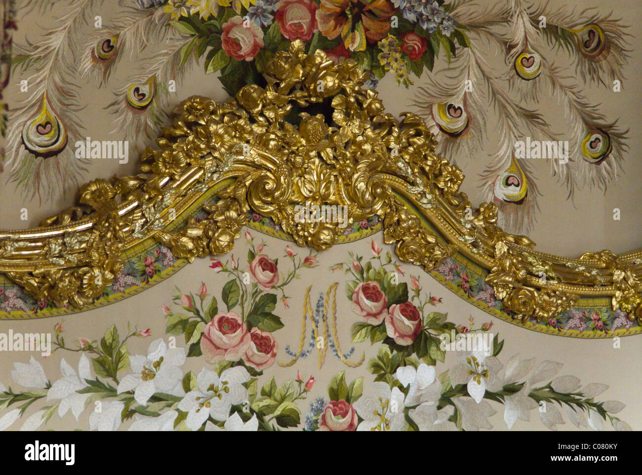 Details of paintings on wall, Chateau de Versailles, Versailles, Paris, France Stock Photo