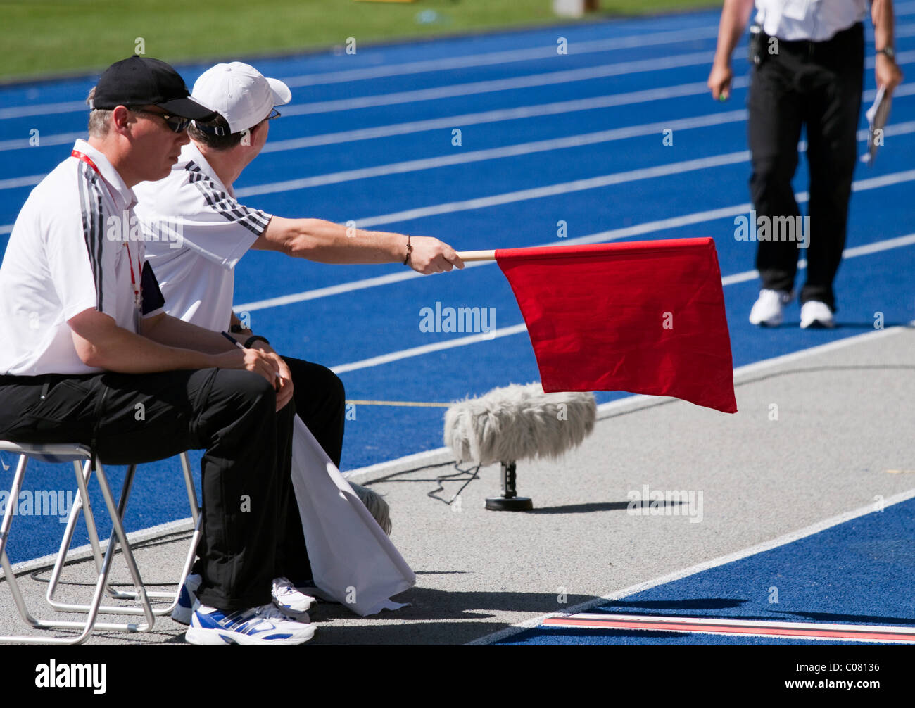 Long jump referee at a sports event Stock Photo Alamy