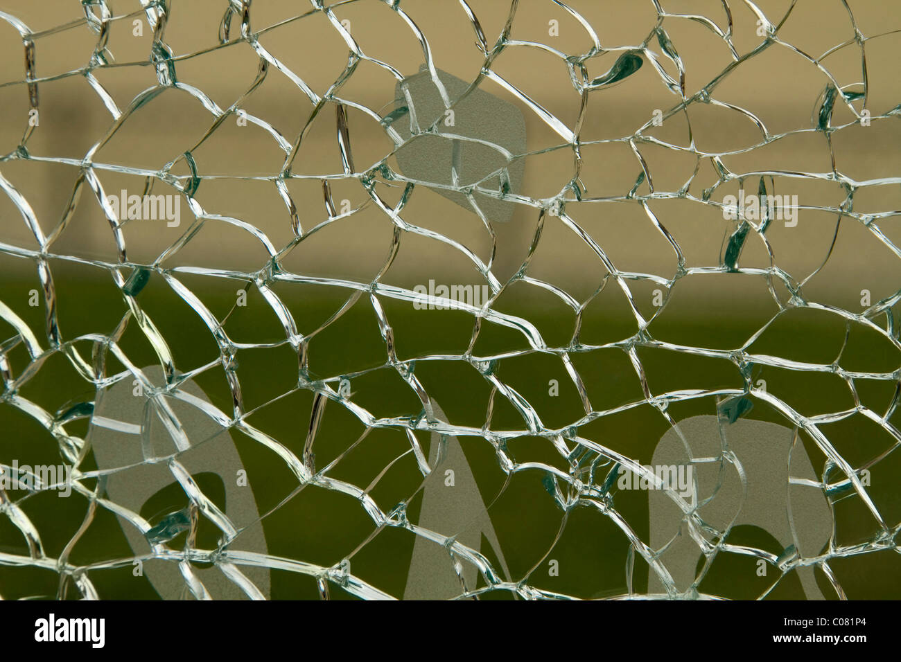 Close-up of a shattered glass Stock Photo