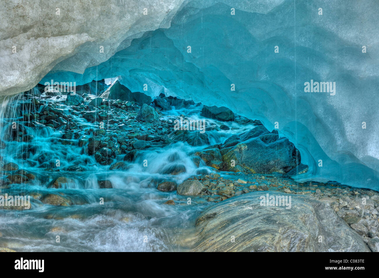 Ice cave at the Schlatenkees glacier, Nationalpark Hohe Tauern national park, Tyrol, Austria, Europe Stock Photo