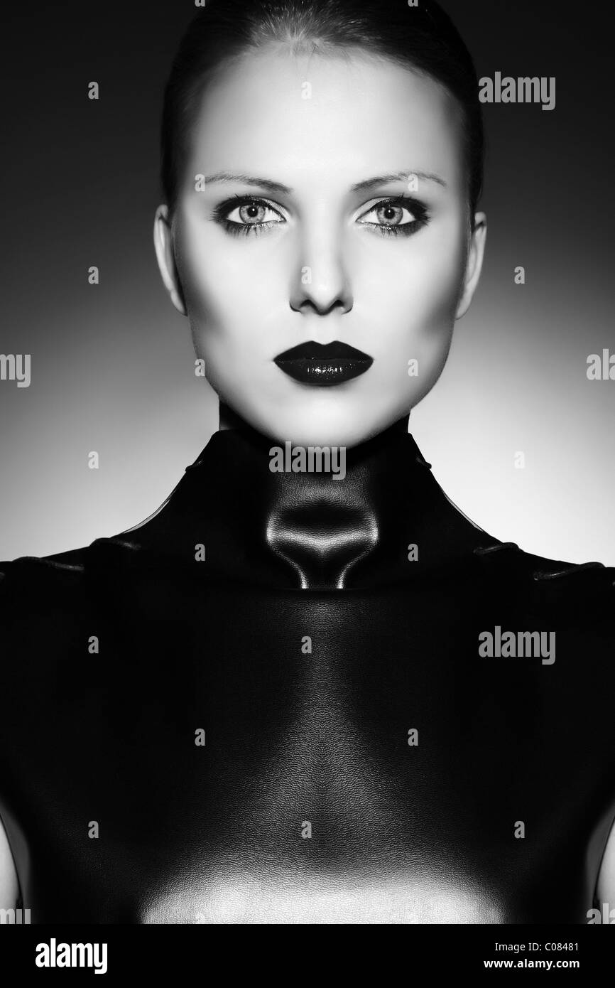 Black leather interior Black and White Stock Photos & Images - Alamy