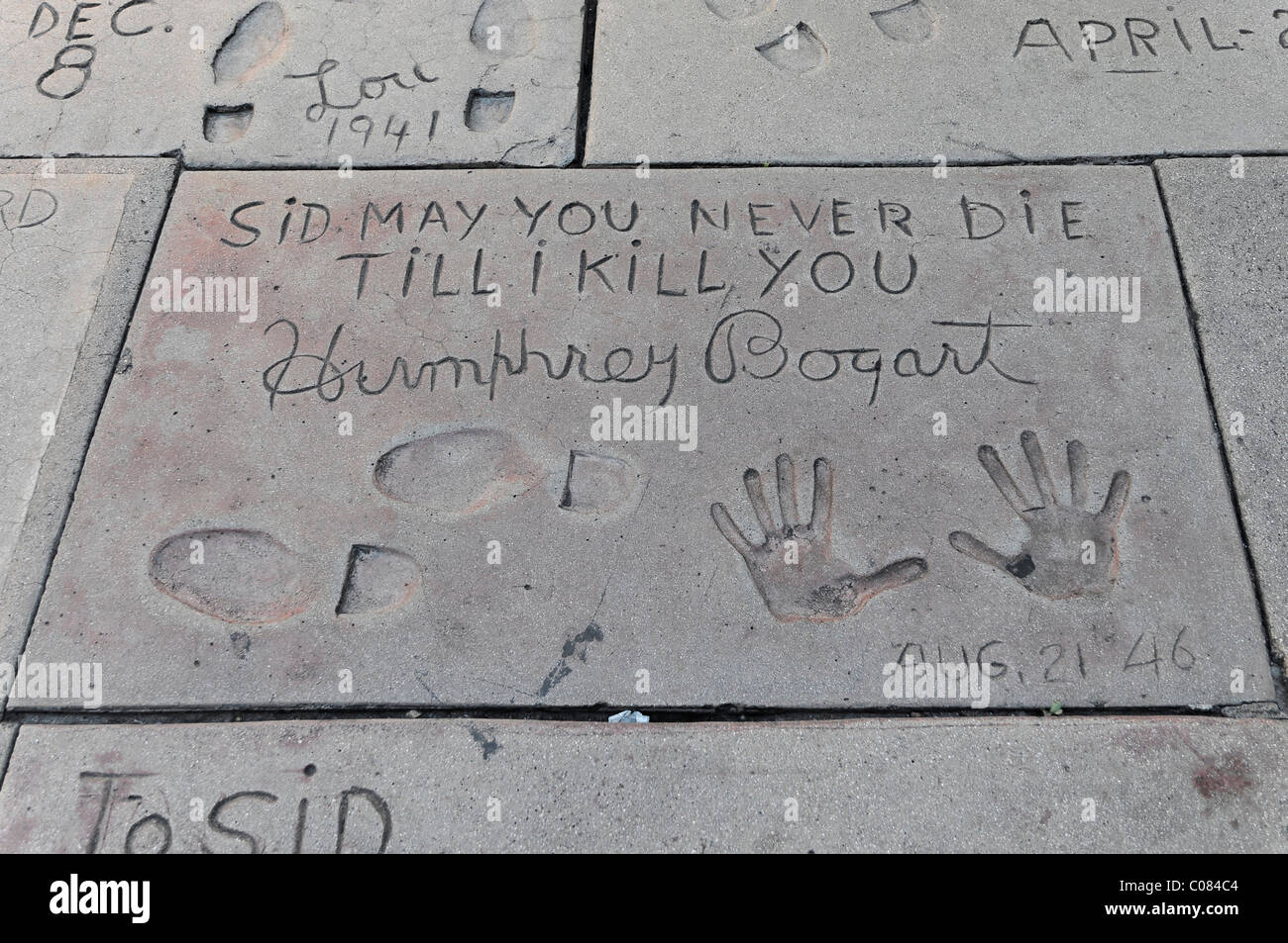 Humphrey Bogart, hands and footprints, Hollywood Boulevard, Los Angeles