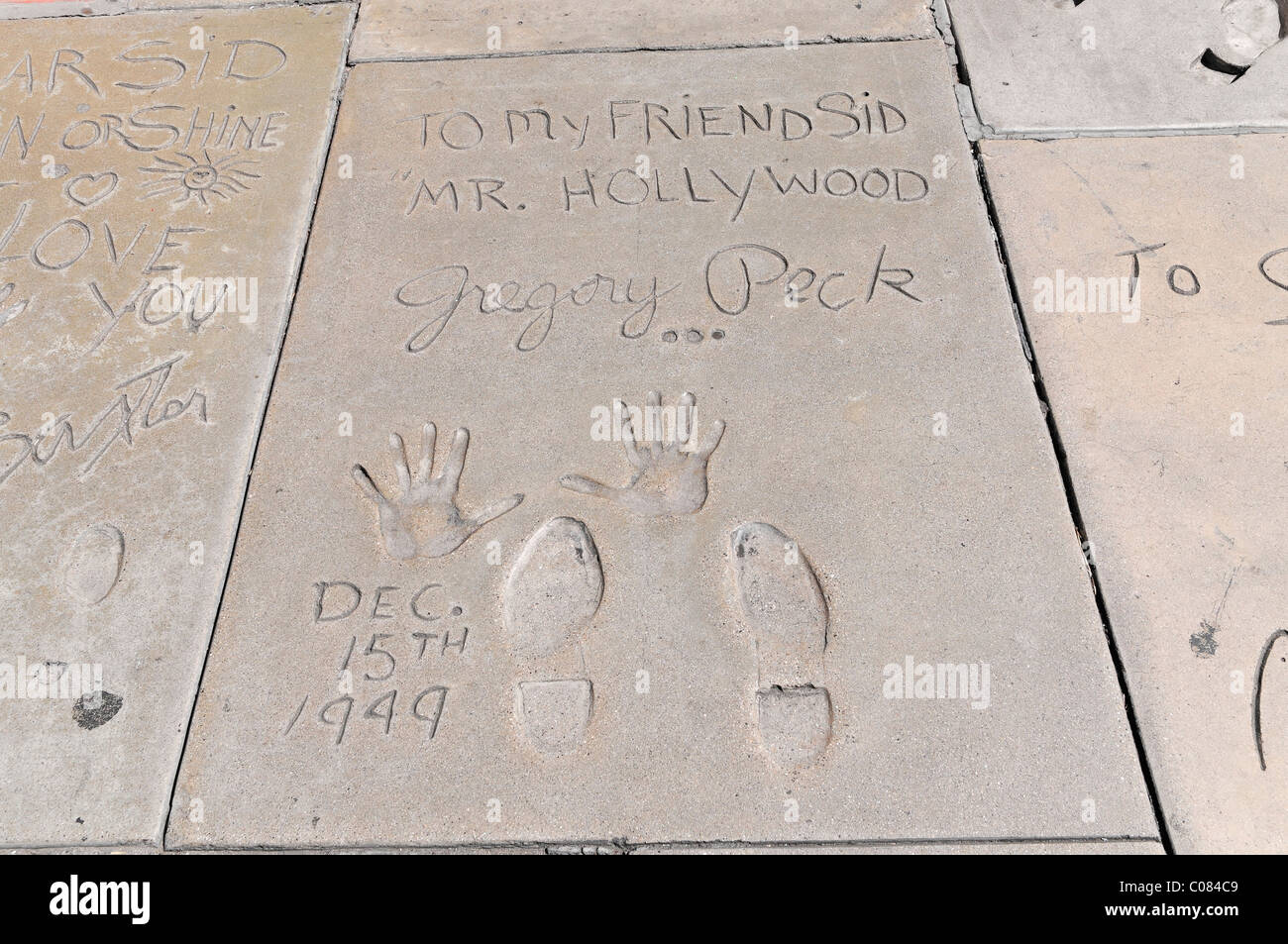 Footprints celebrity handprints hollywood hires stock photography and