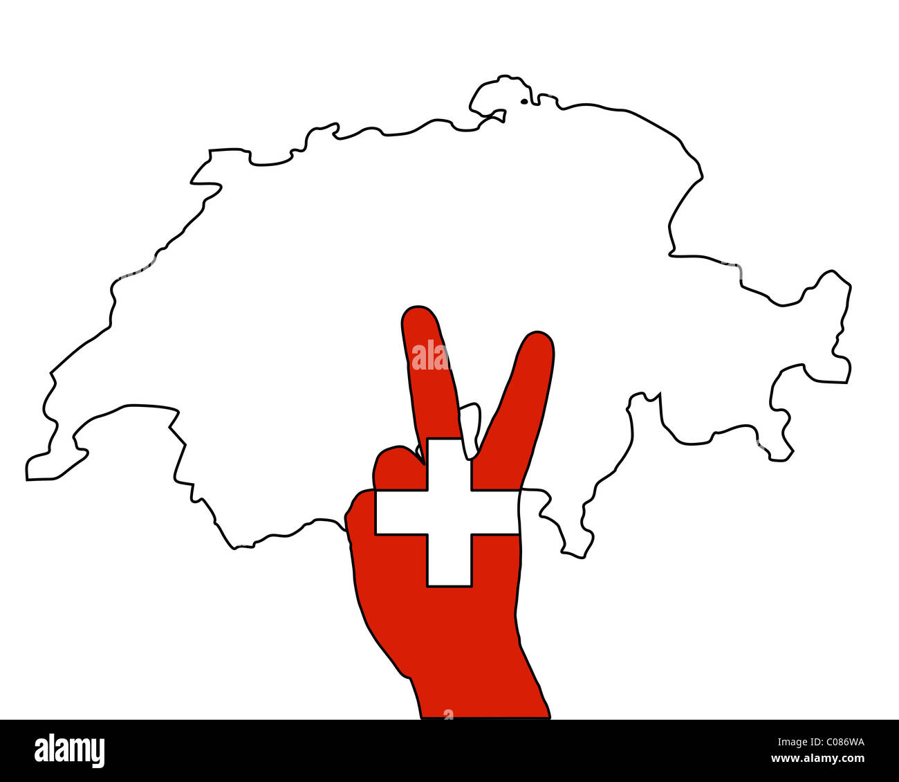 Switzerland hand signal Stock Photo Alamy