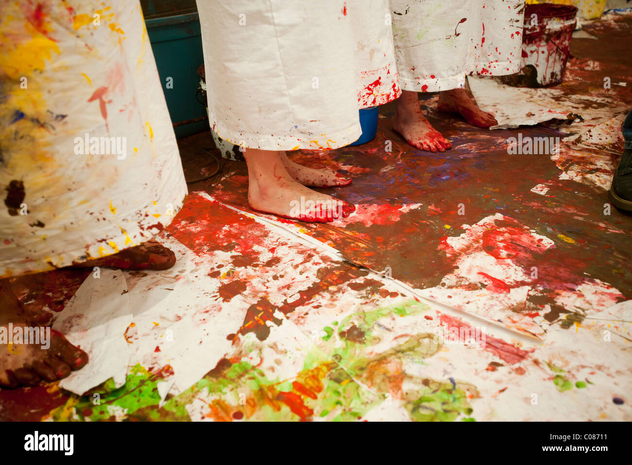 Hermann Nitsch live painting action '60. Painting Action// 60. Malaktion'  in Chelsea in New York Stock Photo