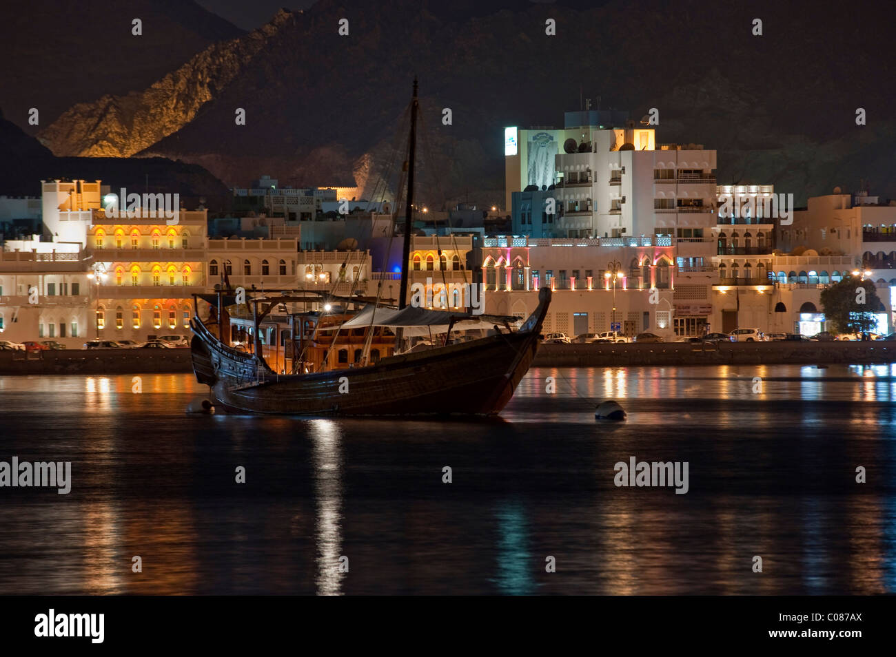 Corniche of Muttrah in the evening, Oman, Middle East Stock Photo