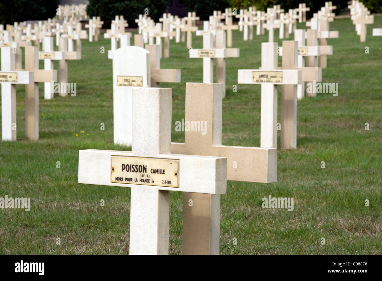 The military cemetery of Bar-de-Duc, France. Stock Photo