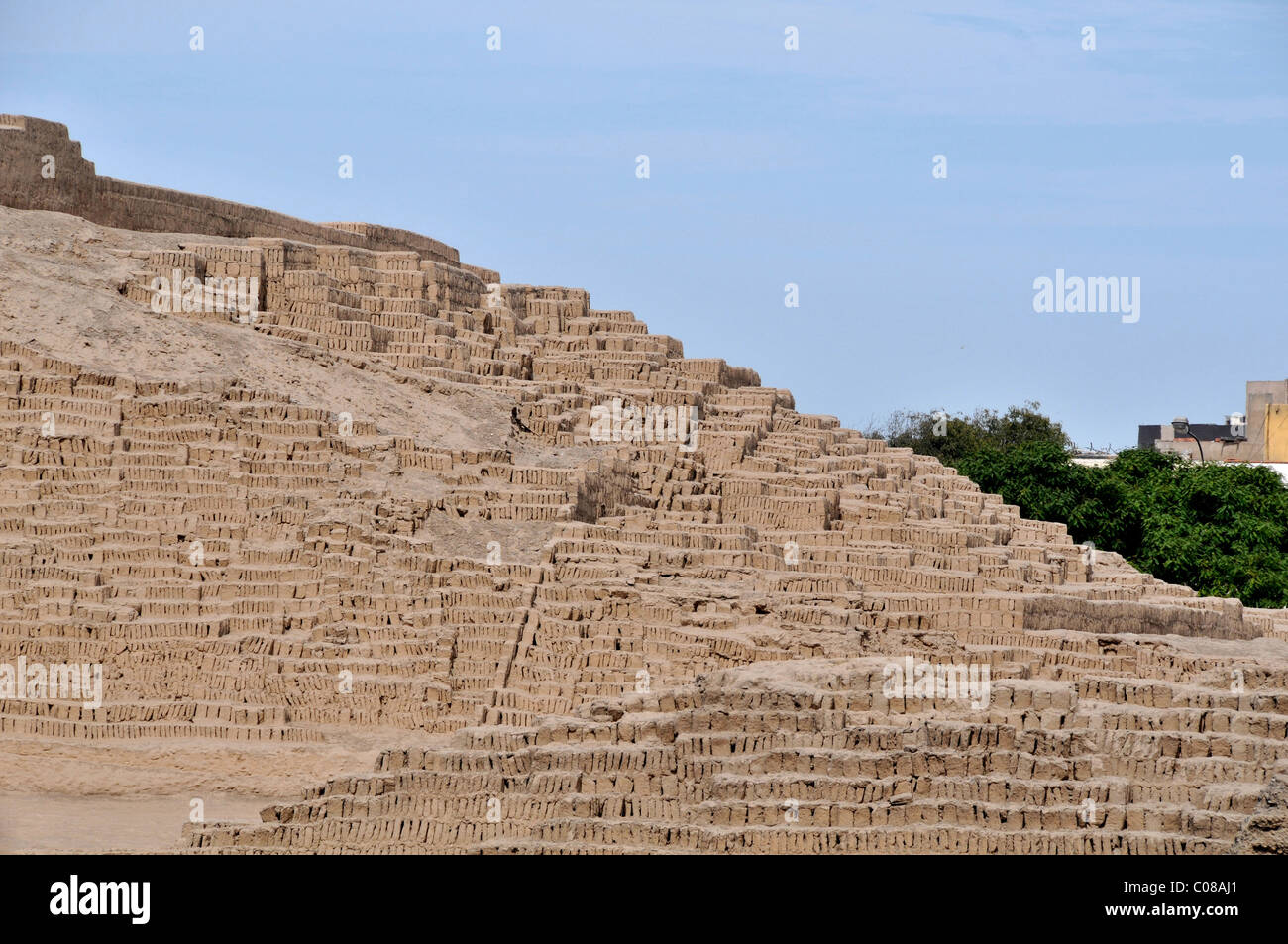 Huaca Pucllana, pyramid Miraflores Lima Peru South America Stock Photo