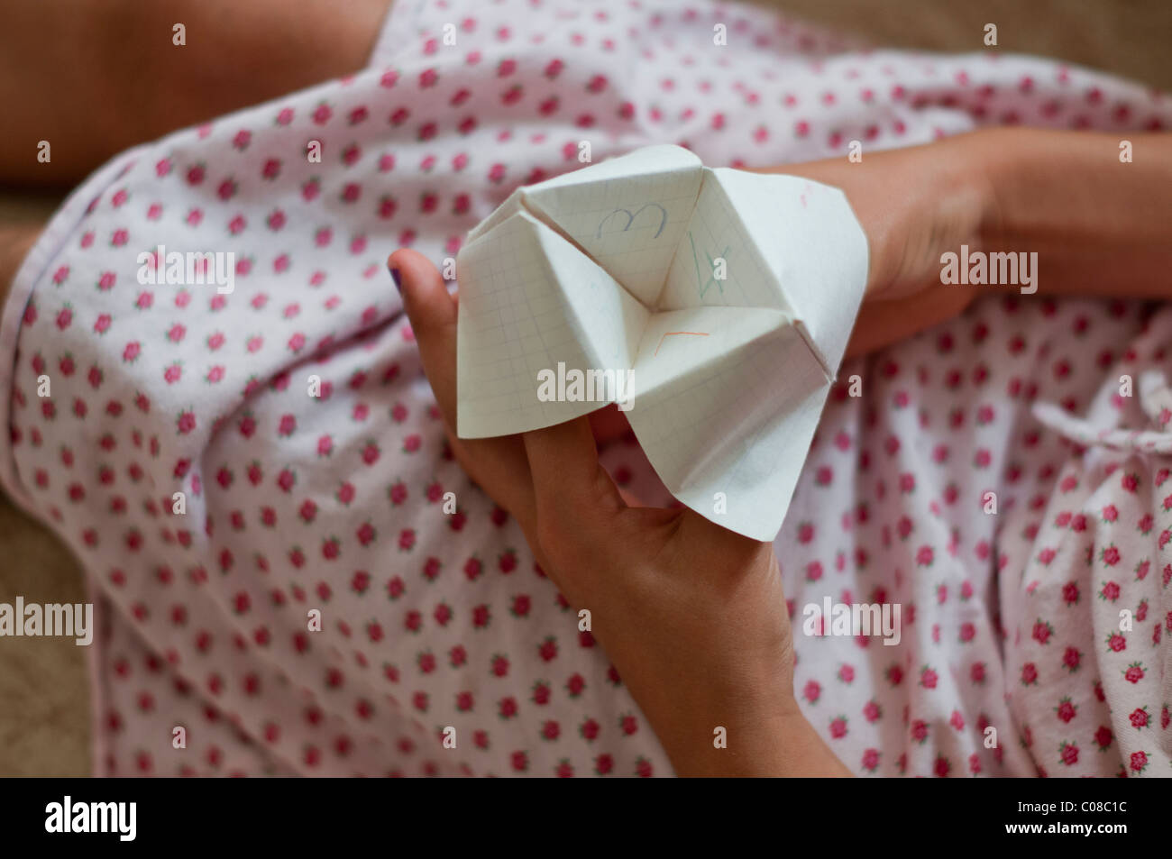 fortune telling origami game Stock Photo Alamy