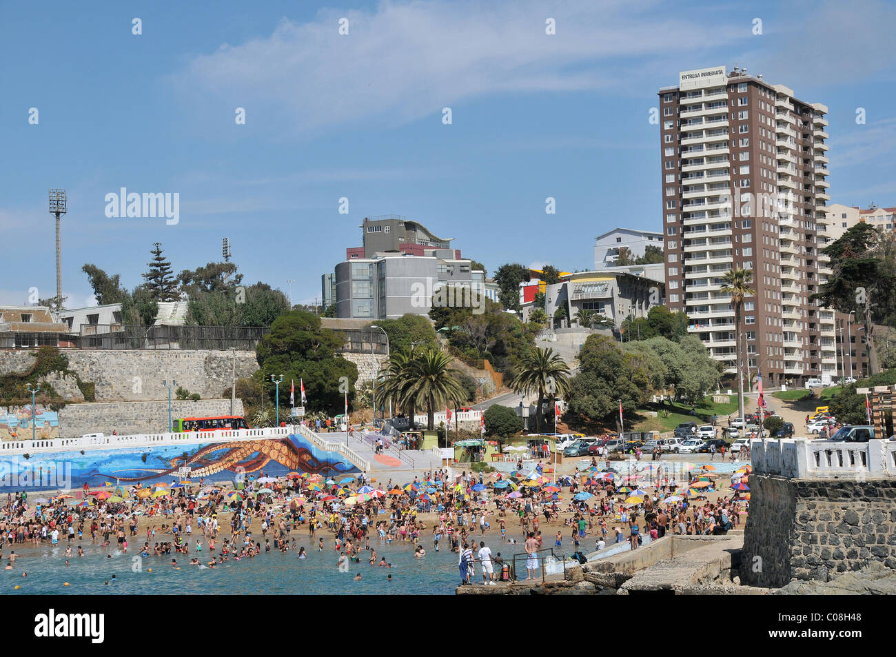 Playa Las Torpederas, Valparaiso, Chile Stock Photo Alamy