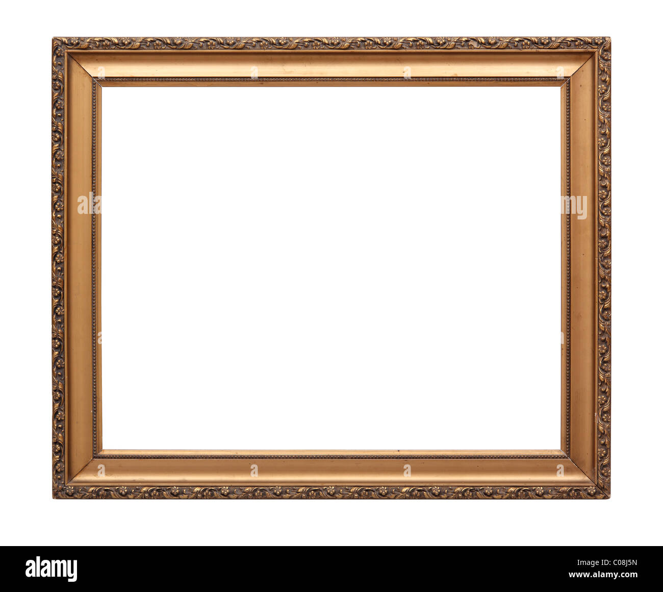 Gold frame on white background Stock Photo Alamy