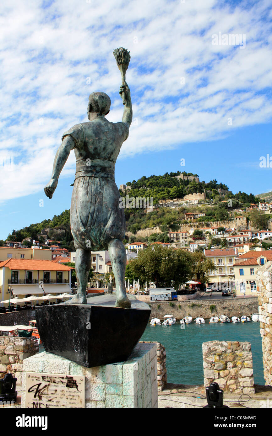 The statue of Anemogiannis in Nafpaktos, Aetolia-Acarnania, Greece Stock Photo