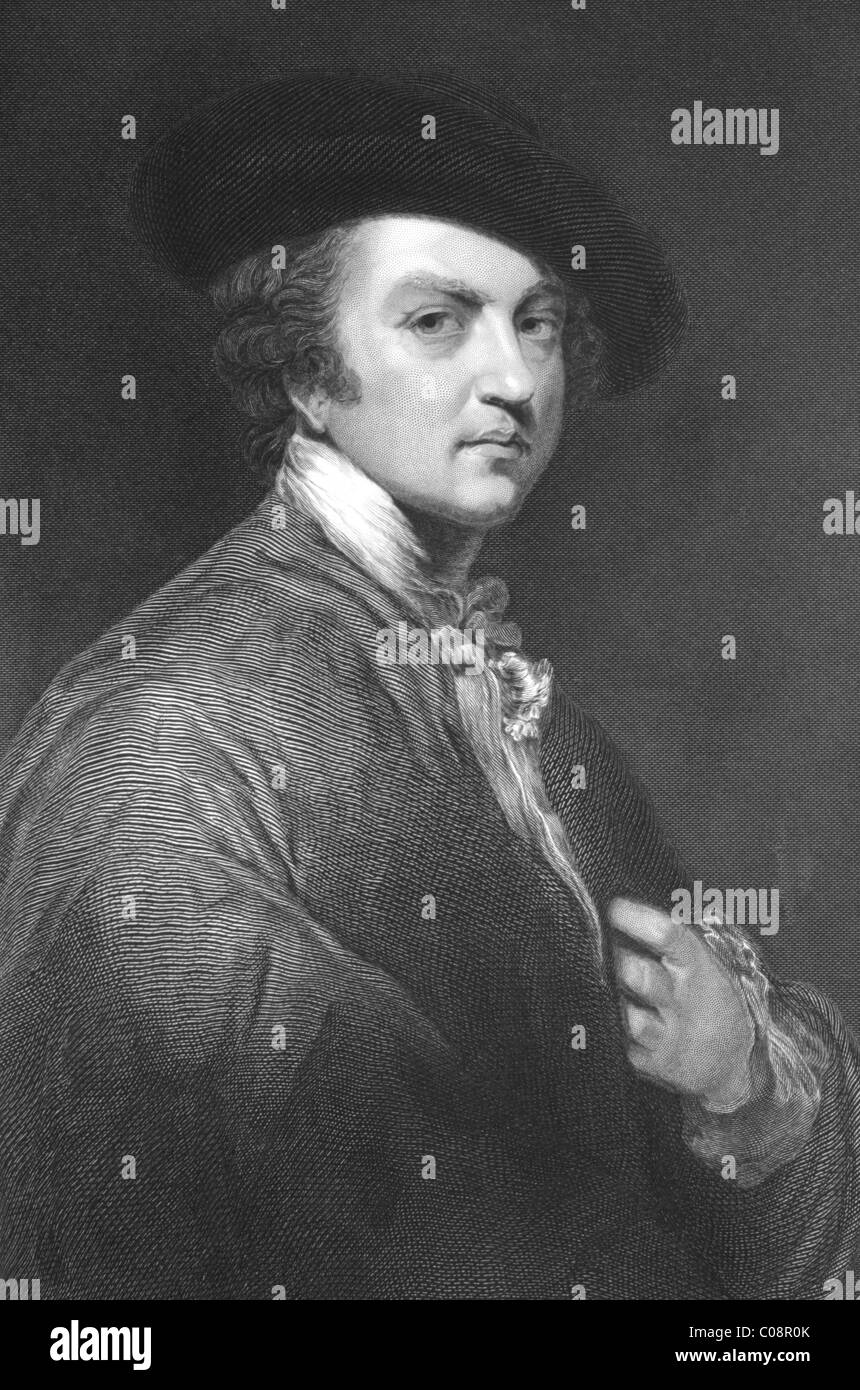 Joshua Reynolds (1723-1792) on engraving from the 1800s. English ...