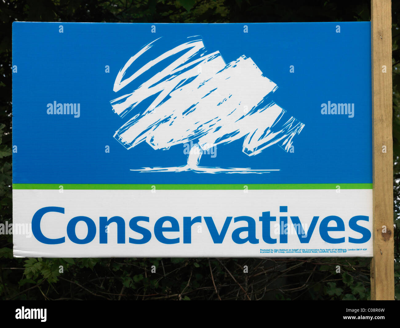 Conservatives Sign Outside House During General Election May 2010 England Stock Photo