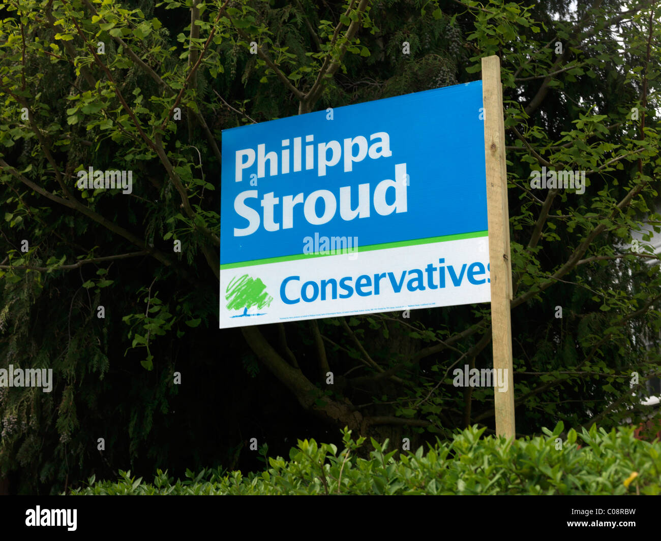 Conservatives Sign Outside House During General Election May 2010 England Stock Photo