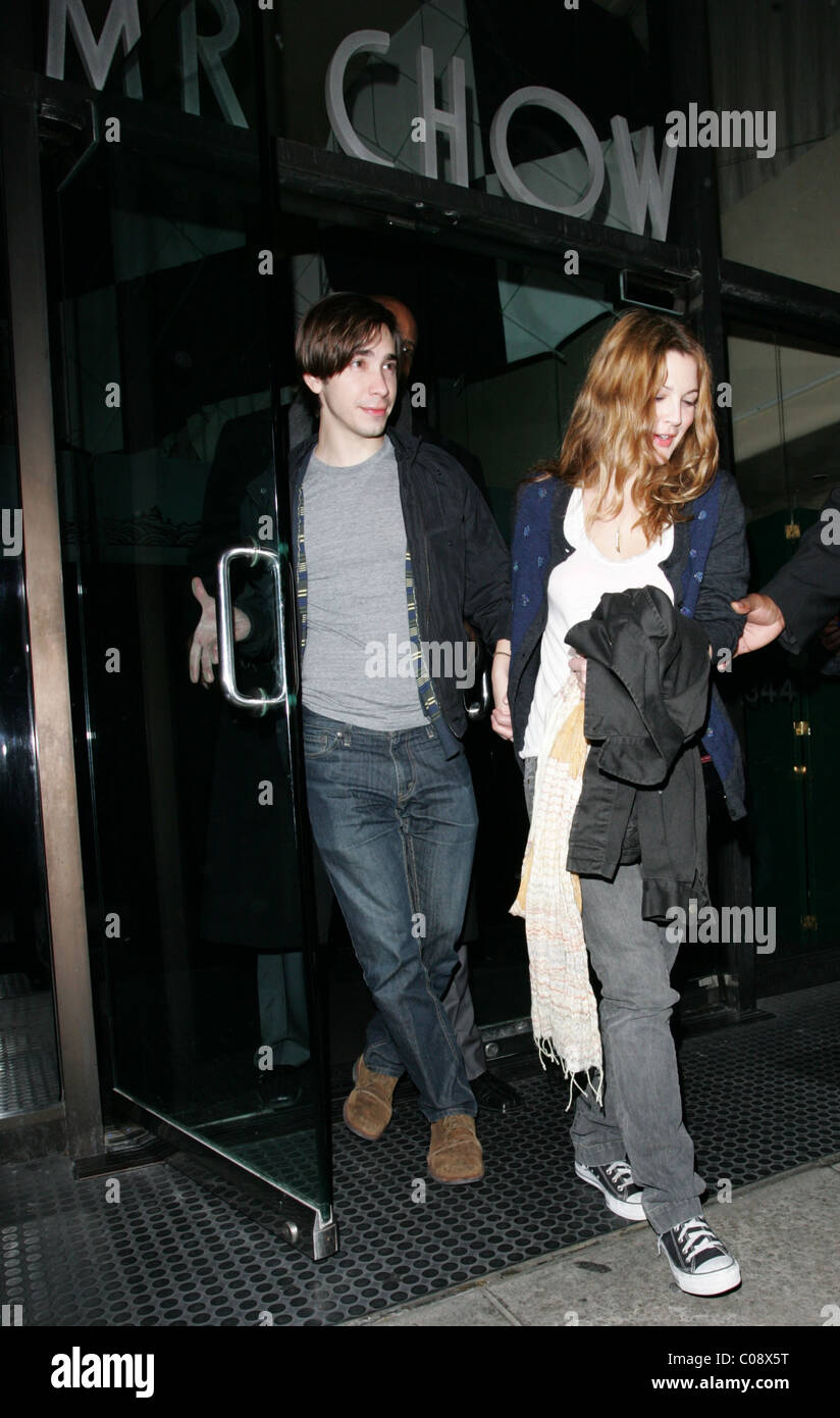 Drew Barrymore and Justin Long leaving Mr Chows Los Angeles, California