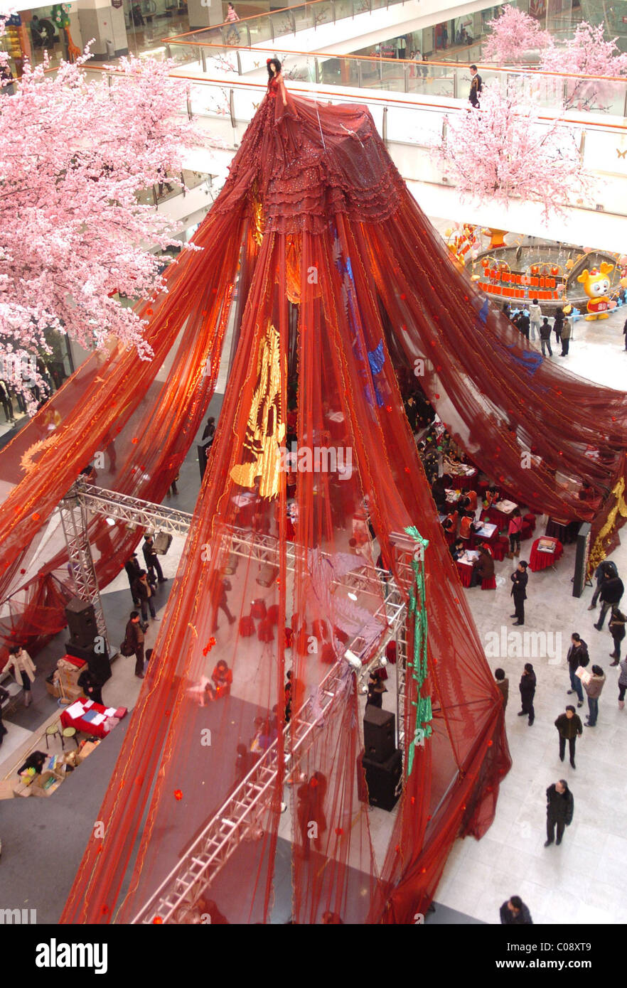GIANT WEDDING GOWN TAKES FLIGHT Spanning a massive 999 metres, this