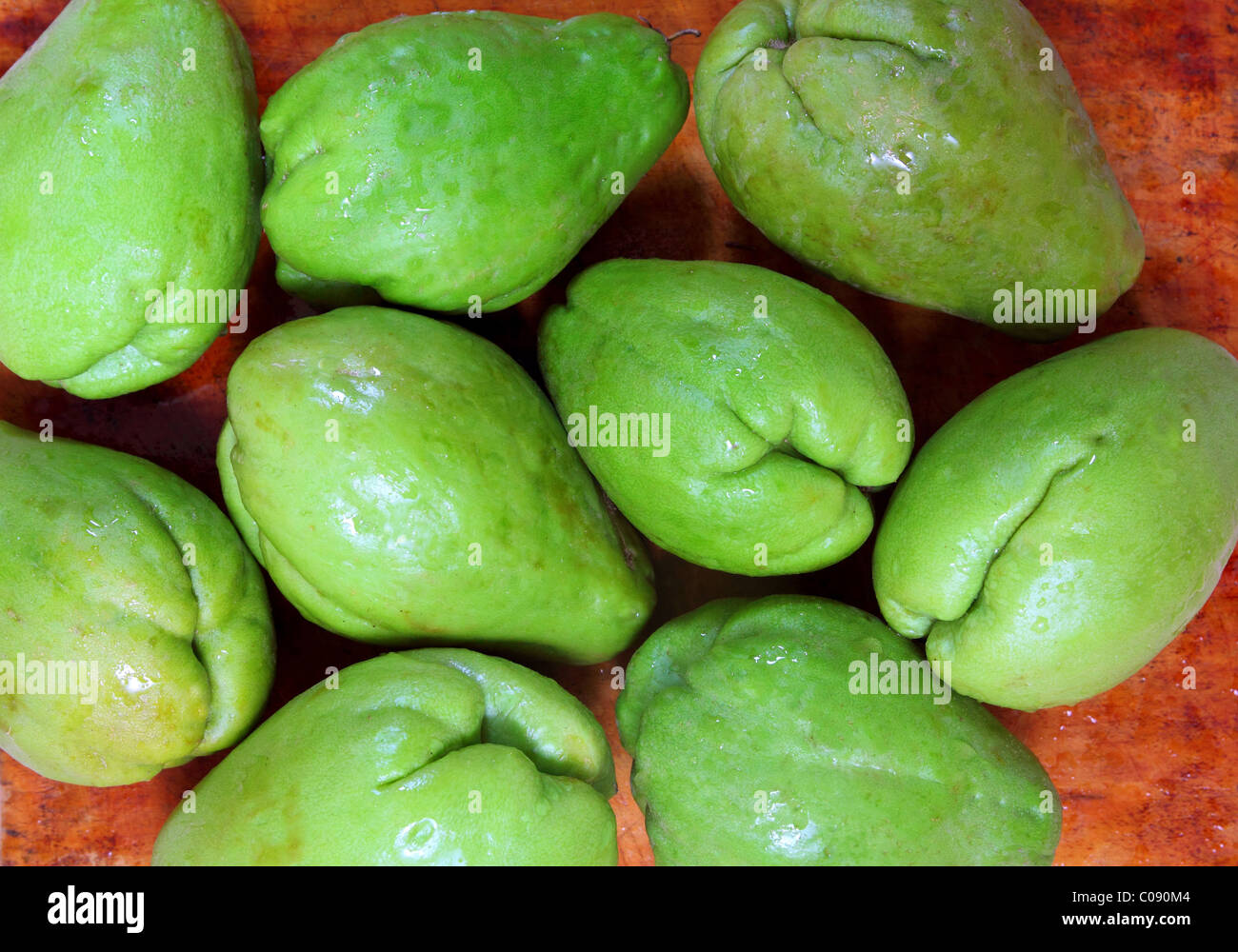 chayote mango fruit squash mirliton vegetable Stock Photo