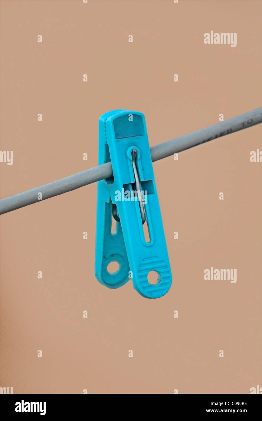 Clothespin on a clothesline, India Stock Photo Alamy