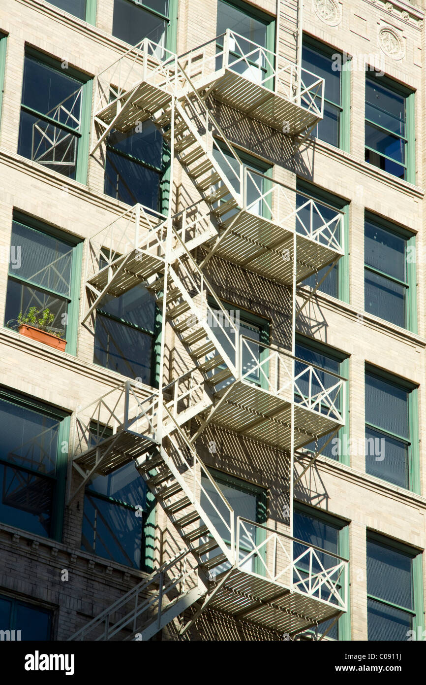 A Fire Escape staircase on the side of a building in San Antonio Texas ...