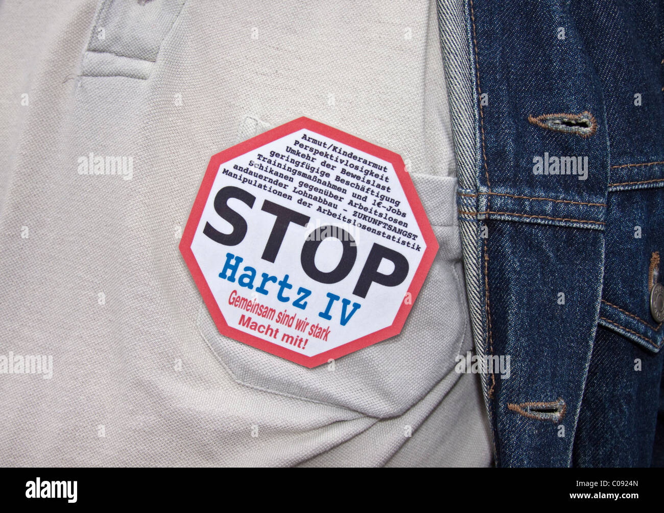 Button 'Stop - Hartz IV' Stock Photo