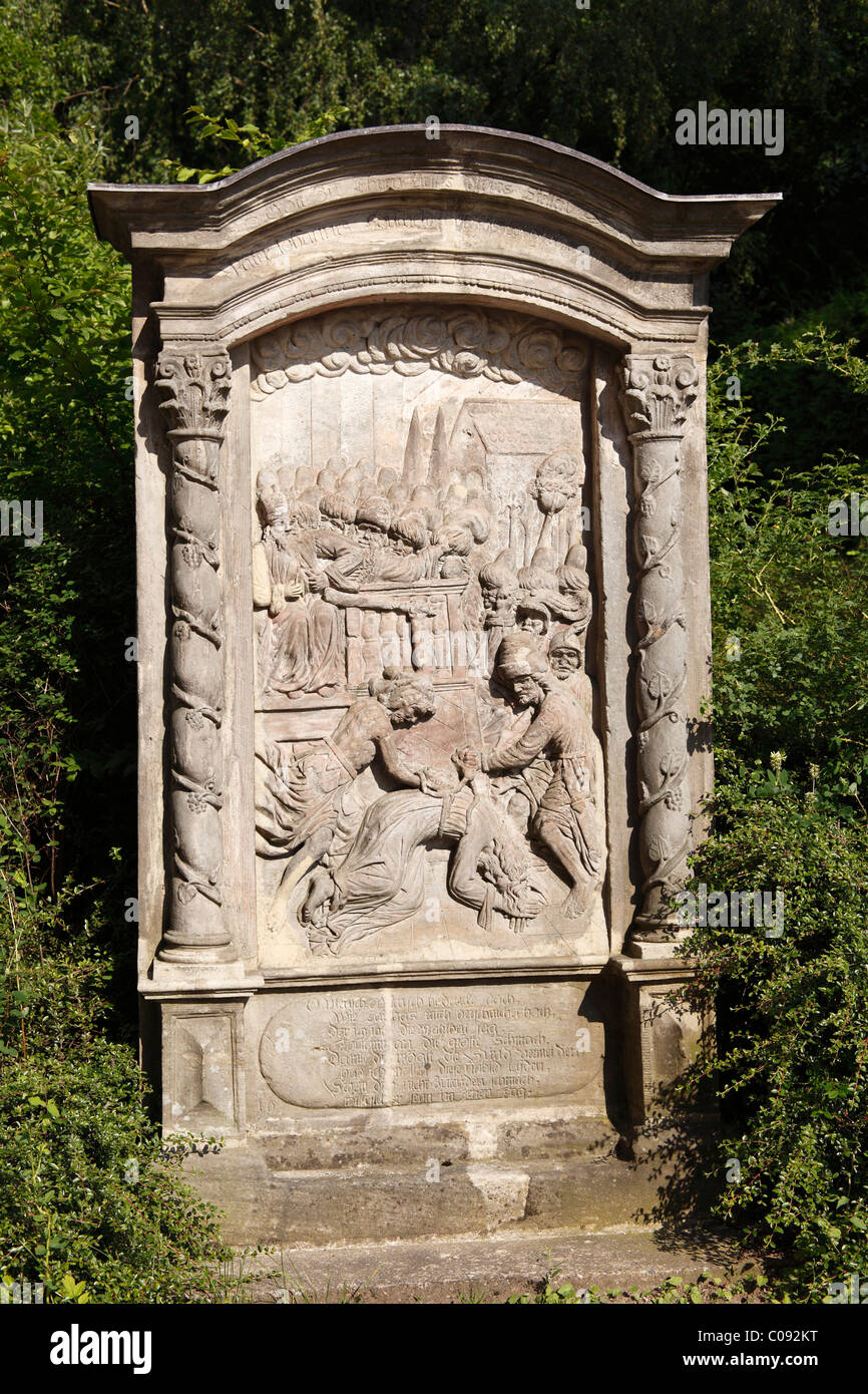 Stations of the Cross in front of the Pilgrimage Church of the Fourteen Saints, Bad Staffelstein, Upper Franconia, Franconia Stock Photo