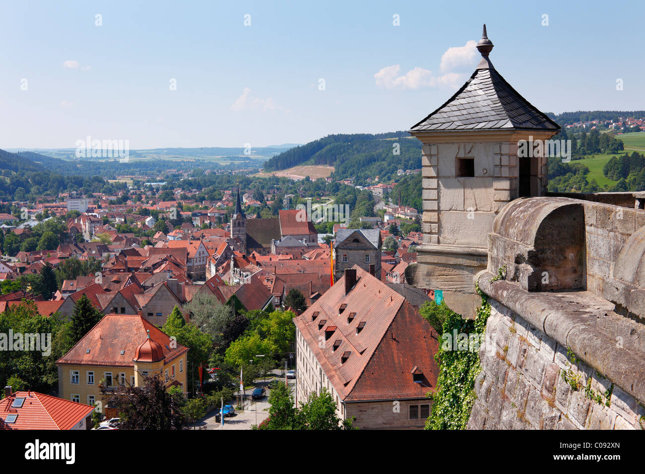 View from Rosenberg Fortress over Kronach, Upper Franconia, Franconia,  Bavaria, Germany, Europe Stock Photo - Alamy