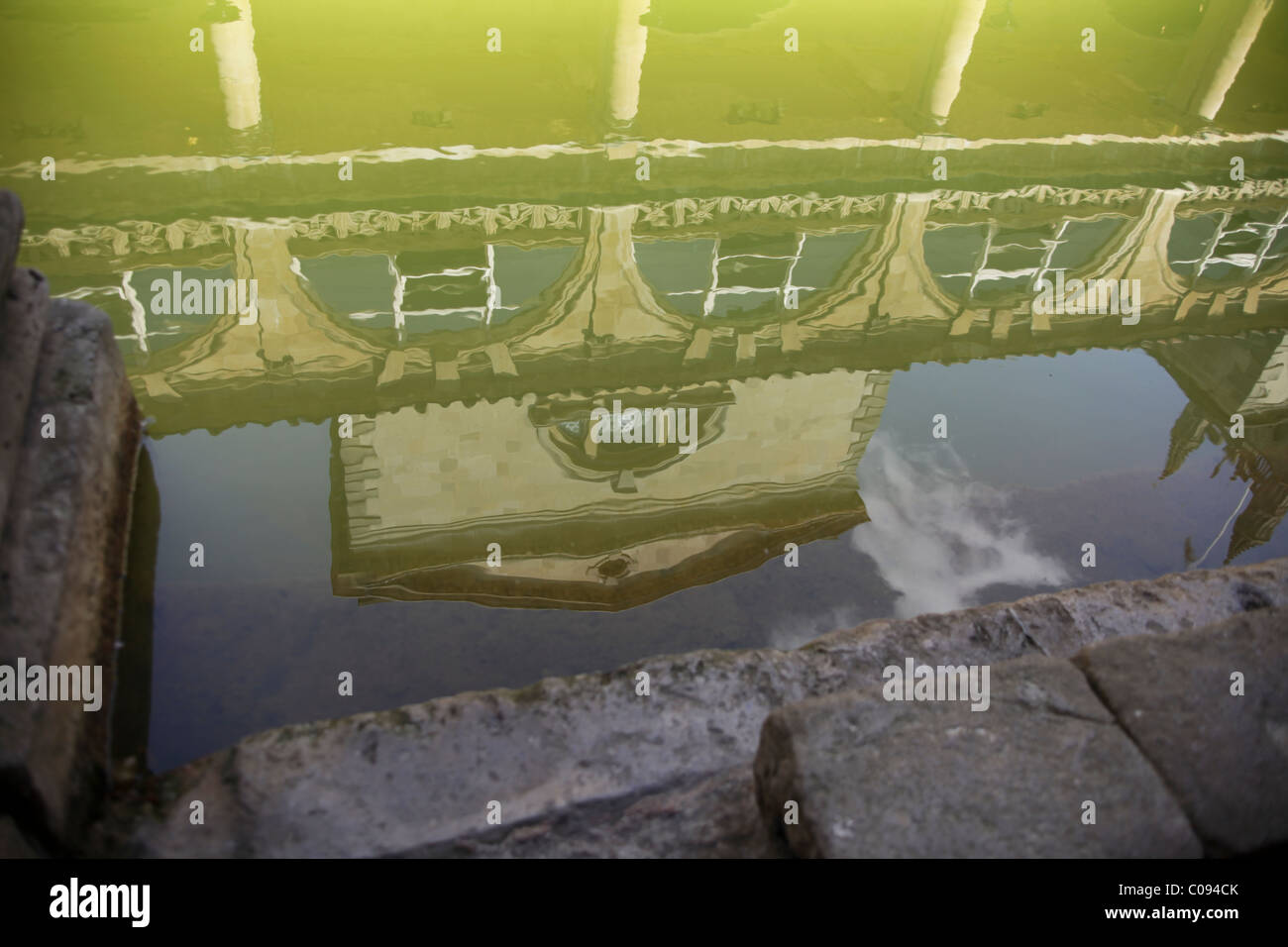 Reflection of the Roman Baths in its water Stock Photo