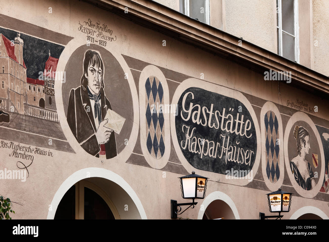Restaurant Kaspar Hauser, Ansbach, Middle Franconia, Franconia, Bavaria, Germany, Europe Stock Photo