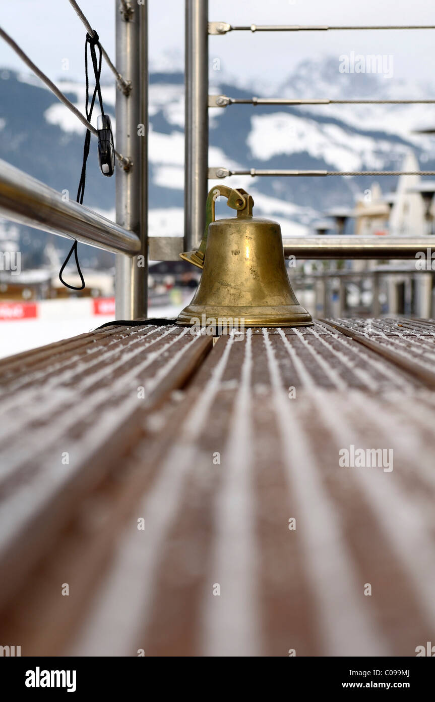 Stop watch and brass bell, Snow Arena Polo World Cup 2010 polo tournament,  Kitzbuehel, Tyrol, Austria, Europe Stock Photo - Alamy