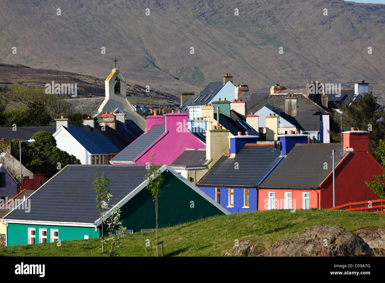 Colourful houses, Eyeries, Beara Peninsula, County Cork, Ireland