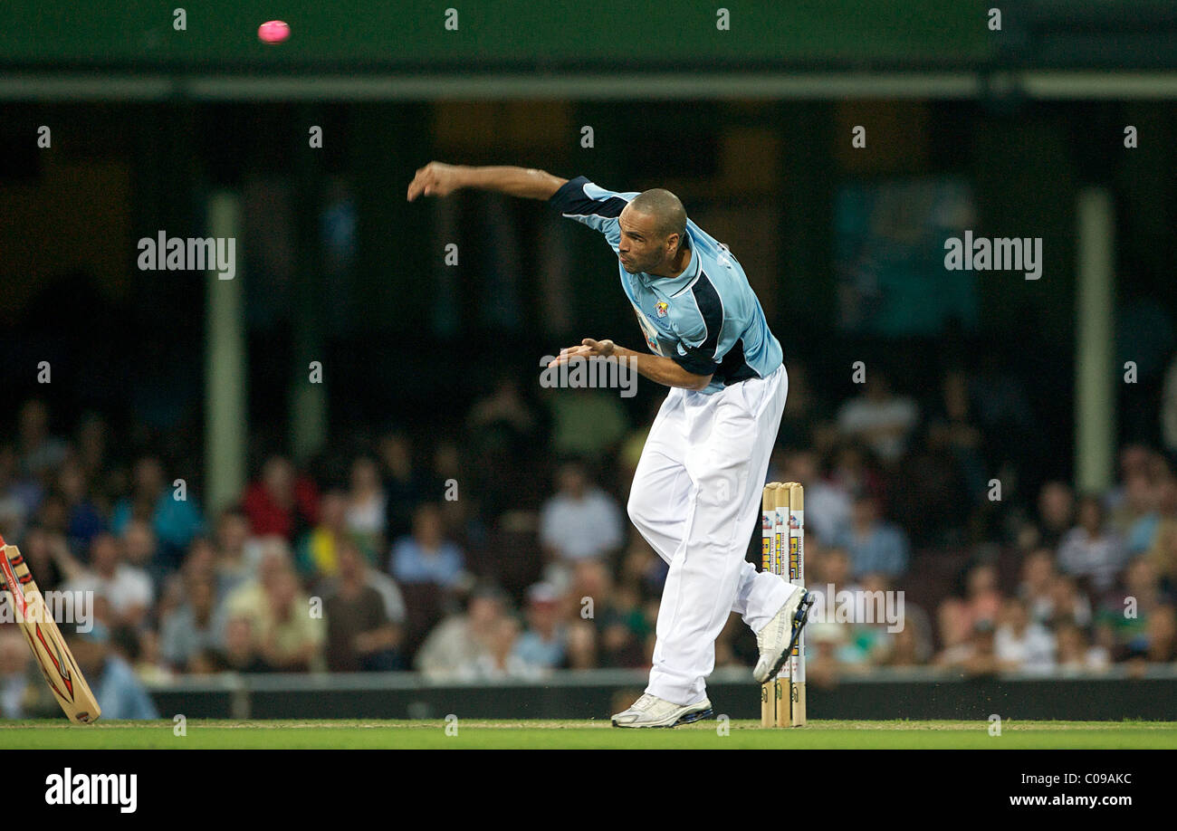 Anthony Mundine in action during Australia's Big Bash Cricket match to