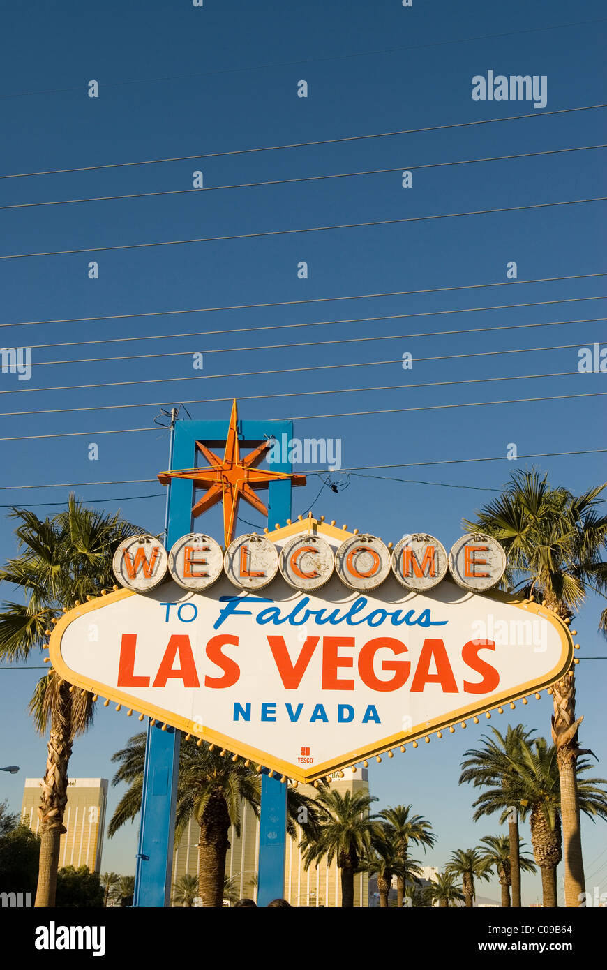 Welcome to Fabulous Las Vegas Sign Nevada USA Stock Photo