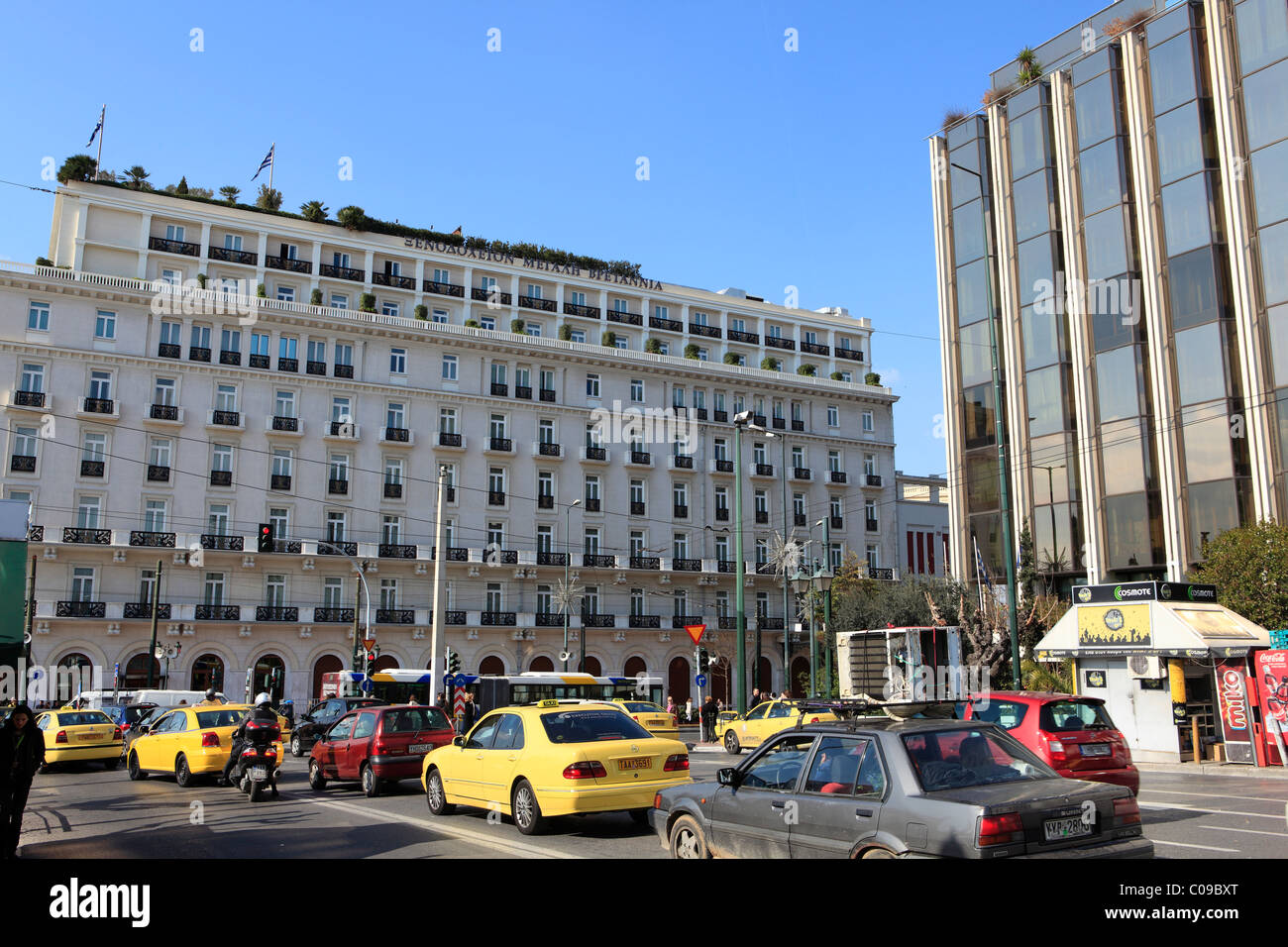 europe greece athens vas sofias avenue looking towards the grande bretagne hotel Stock Photo