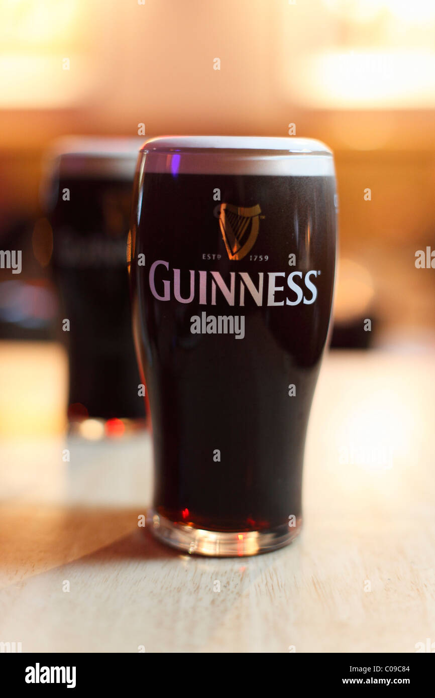 Pint of Guinness Stout beer, Ireland, British Isles, Europe Stock Photo