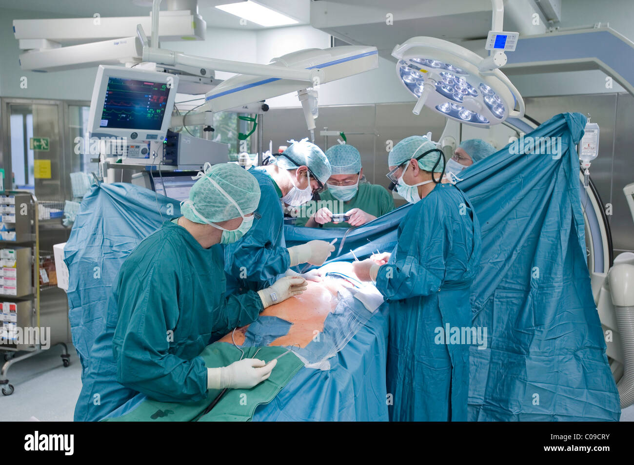 Cardiac surgery in a hybrid operating room, Deutsches Herzzentrum Berlin or German cardiac center, Berlin, Germany, Europe Stock Photo