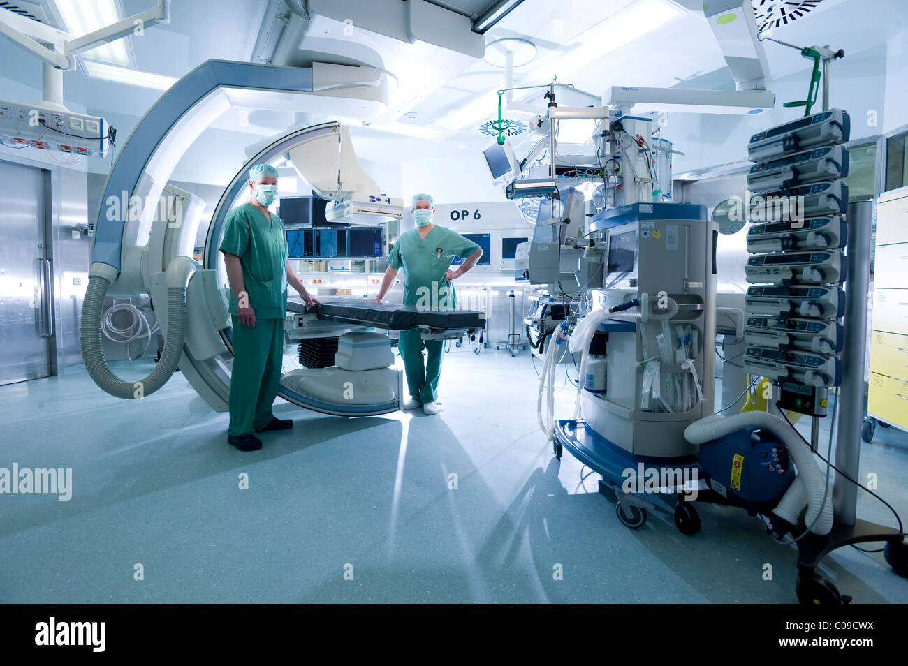 Cardiac surgery in a hybrid operating room, Deutsches Herzzentrum Berlin or German cardiac center, Berlin, Germany, Europe Stock Photo