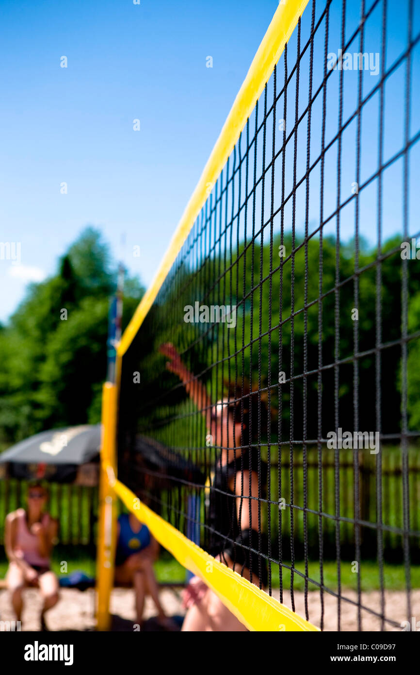 Beach volleyball, the start of the Masters Series, BVV-Beach-Cup 2010, Grub am Forst, Coburg, Bavaria, Germany, Europe Stock Photo