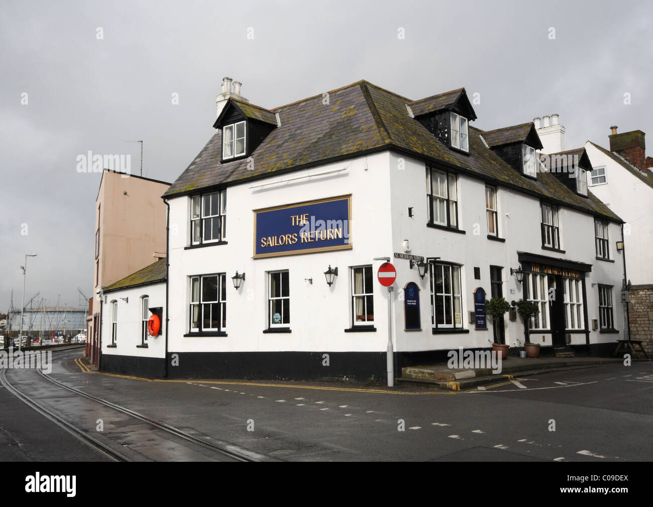 The Sailor's Return Public House on Weymouth quayside Stock Photo