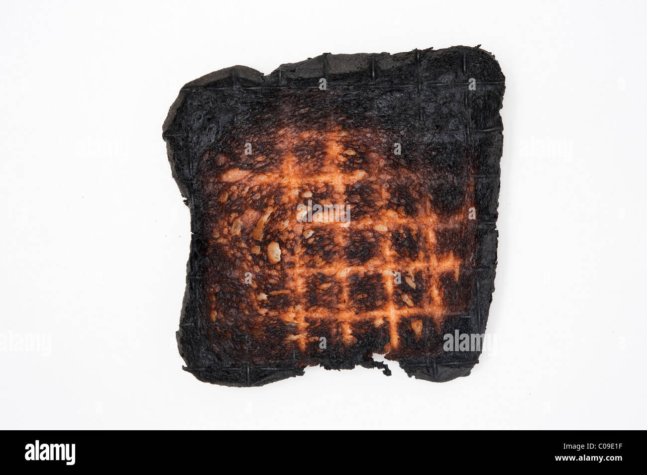 Slice of burnt toast Stock Photo